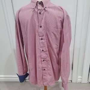 Sinclaire Uomo Men's Red Micro Checkered Shirt Sz Large